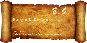 Burgert Orfeusz névjegykártya